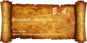 Bocskai Asztrid névjegykártya